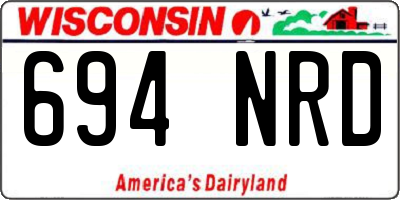 WI license plate 694NRD