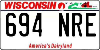WI license plate 694NRE