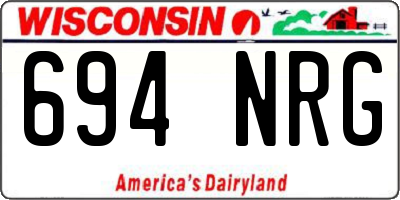 WI license plate 694NRG