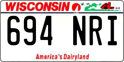 WI license plate 694NRI