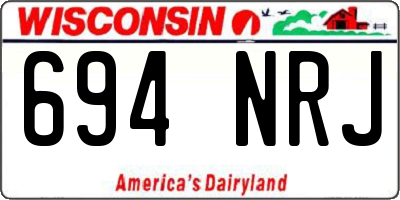 WI license plate 694NRJ
