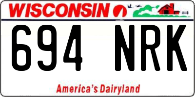 WI license plate 694NRK