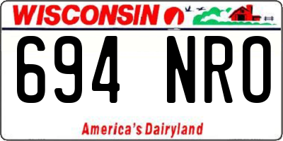 WI license plate 694NRO