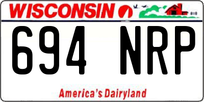WI license plate 694NRP
