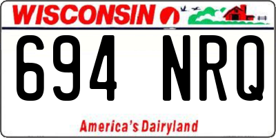 WI license plate 694NRQ