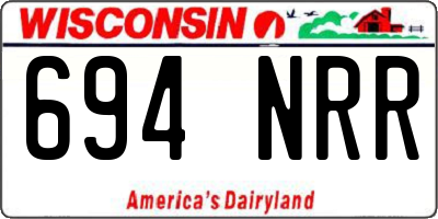 WI license plate 694NRR