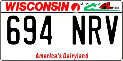 WI license plate 694NRV