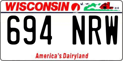 WI license plate 694NRW