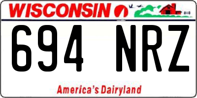 WI license plate 694NRZ
