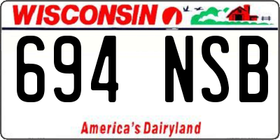 WI license plate 694NSB