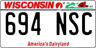 WI license plate 694NSC
