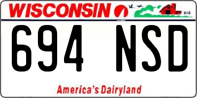 WI license plate 694NSD