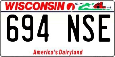 WI license plate 694NSE