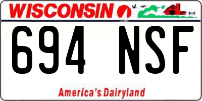 WI license plate 694NSF