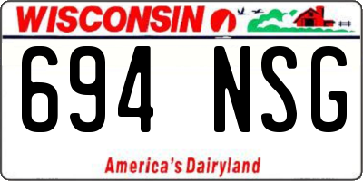 WI license plate 694NSG