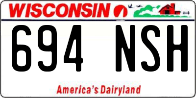 WI license plate 694NSH