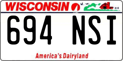 WI license plate 694NSI