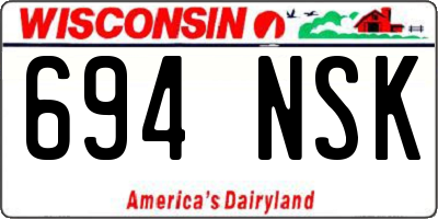 WI license plate 694NSK