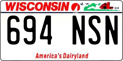 WI license plate 694NSN