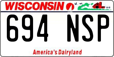 WI license plate 694NSP