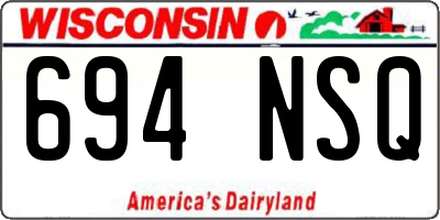 WI license plate 694NSQ