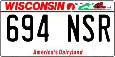 WI license plate 694NSR