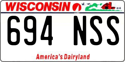WI license plate 694NSS