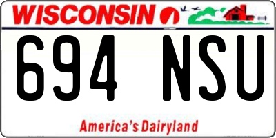WI license plate 694NSU