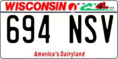 WI license plate 694NSV