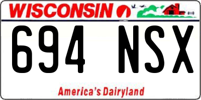 WI license plate 694NSX