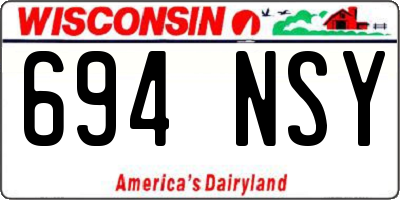 WI license plate 694NSY