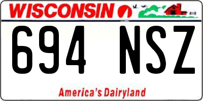 WI license plate 694NSZ