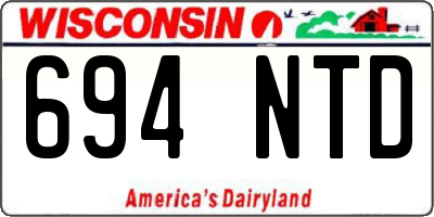 WI license plate 694NTD