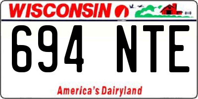 WI license plate 694NTE