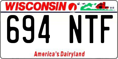 WI license plate 694NTF