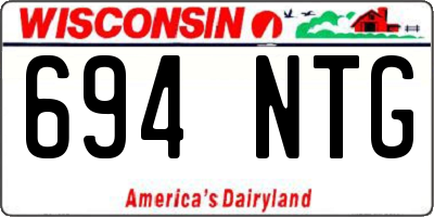 WI license plate 694NTG