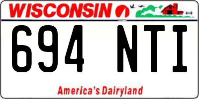 WI license plate 694NTI