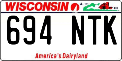 WI license plate 694NTK