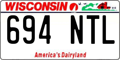 WI license plate 694NTL