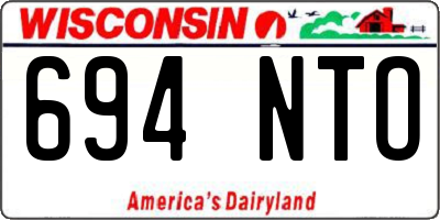 WI license plate 694NTO