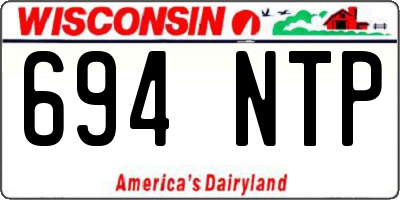 WI license plate 694NTP