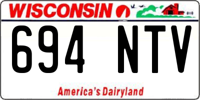 WI license plate 694NTV