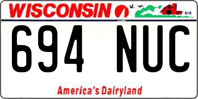 WI license plate 694NUC