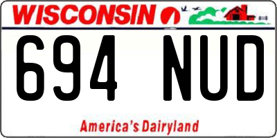 WI license plate 694NUD
