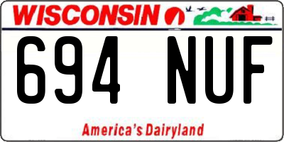 WI license plate 694NUF