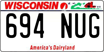 WI license plate 694NUG