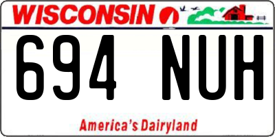 WI license plate 694NUH