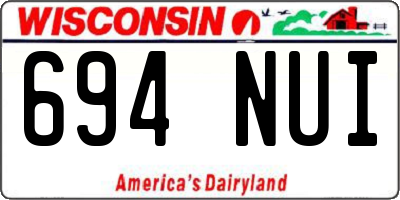 WI license plate 694NUI