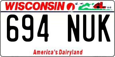 WI license plate 694NUK
