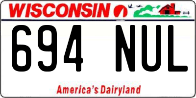 WI license plate 694NUL